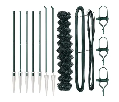 Žoga Stabu Komplekts Zaļa 1.2 X 10 M Cinkots Tērauds Vidaxl