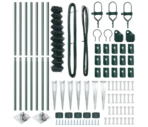 Žoga Stabu Komplekts Zaļa 1.4 X 10 M Cinkots Tērauds Vidaxl