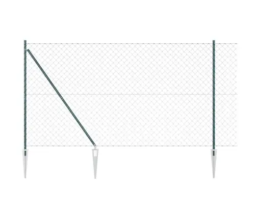 Žoga Stabu Komplekts Zaļa 1.6 X 10 M Cinkots Tērauds Vidaxl