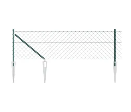 Žoga Stabu Komplekts Zaļa 0.8 X 25 M Cinkots Tērauds Vidaxl