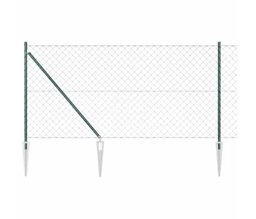 Grandinės Ryšio Tvora Su Stulpais Žalia 1 X 25 M Plienas