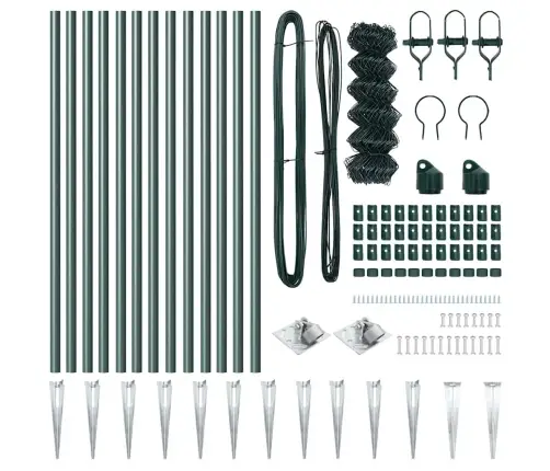 Atsperes Ķēdes Žogs Zaļa 0.8 X 25 M Tērauds Vidaxl