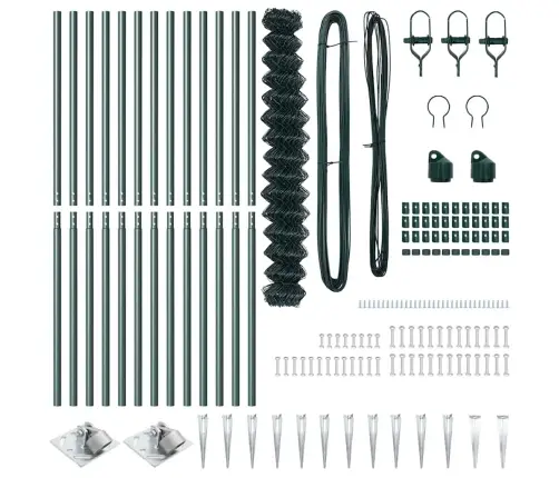 Tvorelės Stulpas Žalia 1,5 X 25 M (60 X 60 Mm Akies) Plienas
