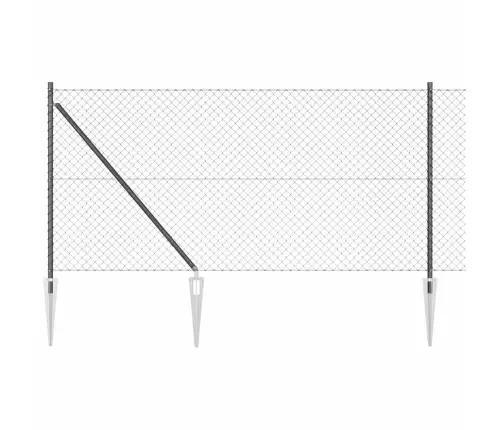 Žoga Stabu Komplekts Pelēka 1 X 10 M Cinkots Tērauds Vidaxl