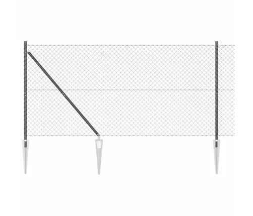 Žoga Stabu Komplekts Pelēka 1.2 X 10 M Cinkots Tērauds Vidaxl