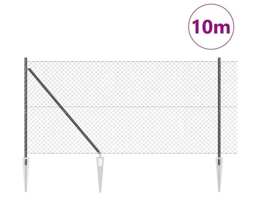 Žoga Stabu Komplekts Pelēka 1.4 X 10 M Vidaxl