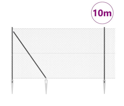 Grandinės Ryšio Tvora Su Stulpais Pilka 1.5 X 10 M Plienas