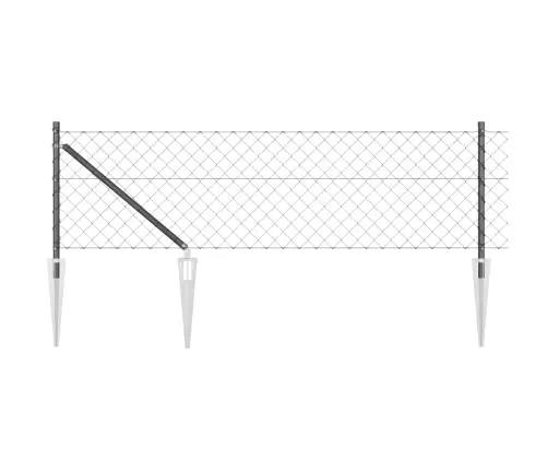 Žoga Stabu Komplekts Pelēka 0.4 X 10 M Vidaxl