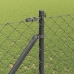 Ķēdes Žogs Ar Stabiem Pelēka 1.2 X 25 M Tērauds Vidaxl