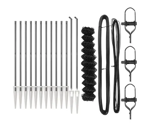 Grandinės Ryšio Tvora Su Stulpais Pilka 1.4 X 25 M Plienas