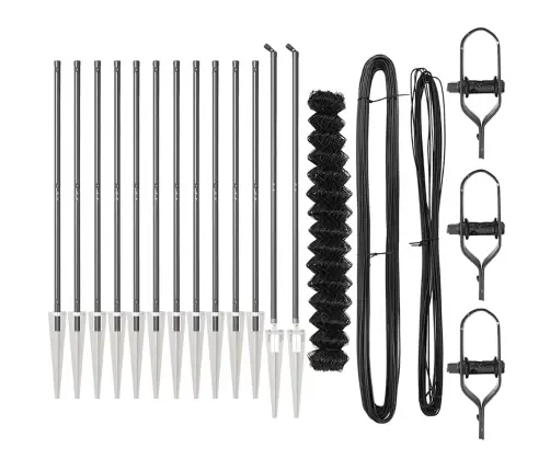 Ķēdes Žogs Ar Stabiem Pelēka 1.5 X 25 M Tērauds Vidaxl