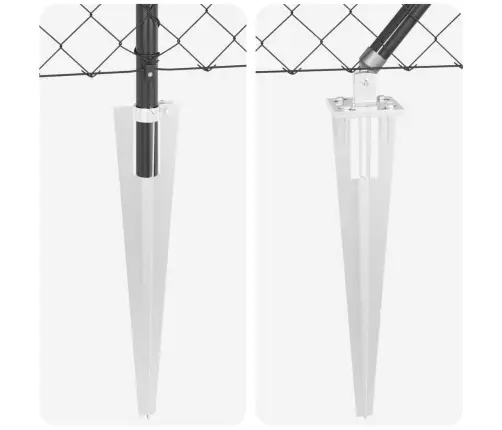 Ķēdes Žogs Ar Stabiem Pelēka 1.6 X 25 M Tērauds Vidaxl