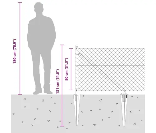 Aiapost Hõbedane 10 X 0,8 M (40 X 40 Mm Mesh) Teras