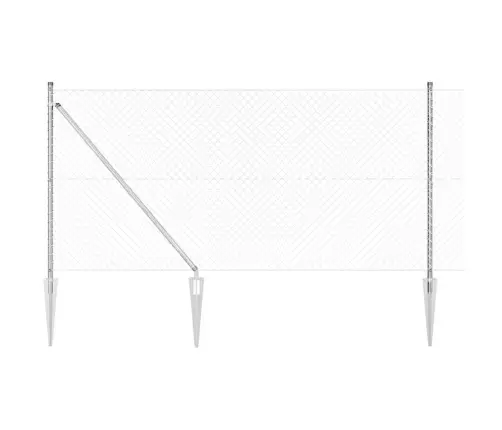 Žoga Stabu Komplekts Sudraba 10 X 1.2 M Cinkots Tērauds Vidaxl