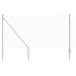 Ķēdes Žogs Ar Stabiem Sudraba 1.4 X 10 M Tērauds Vidaxl