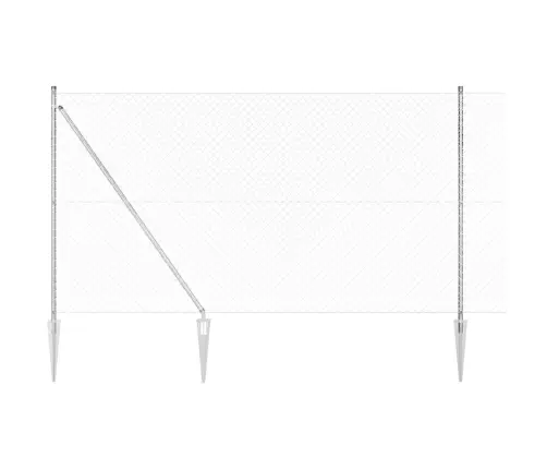 Žoga Stabu Komplekts Sudraba 10 X 1.5 M Cinkots Tērauds Vidaxl