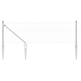 Ķēdes Žogs Ar Stabiem Sudraba 0.4 X 10 M Tērauds Vidaxl