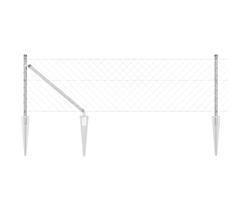 Ķēdes Žogs Ar Stabiem Sudraba 0.4 X 10 M Tērauds Vidaxl