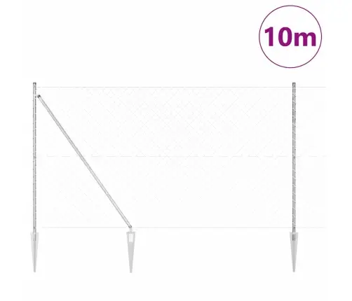 Žoga Stabu Komplekts Sudraba 10 M Garums Cinkots Tērauds Vidaxl