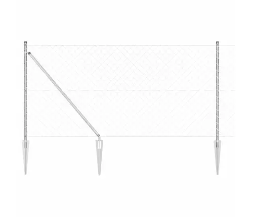 Grandinės Ryšio Tvora Su Stulpais Sidabro 1 X 25 M Plienas