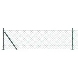 Ķēdes Žogs Ar Stabiem Zaļa 0.4 X 10 M Tērauds Vidaxl