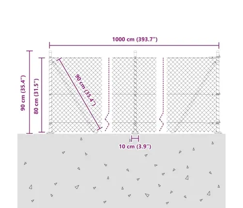 Žoga Stabu Komplekts Sudraba 10 X 0.8 M Cinkots Tērauds Vidaxl