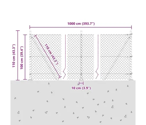 Žoga Stabu Komplekts Sudraba 10 X 1 M Cinkots Tērauds Vidaxl