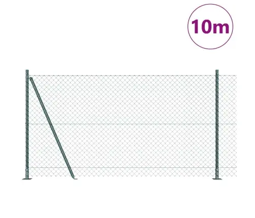Žoga Stabu Komplekts Sudraba 10 X 1.2 M Cinkots Tērauds Vidaxl