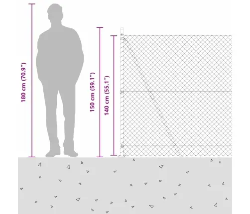 Žoga Stabu Komplekts Sudraba 10 X 1.4 M Cinkots Tērauds Vidaxl