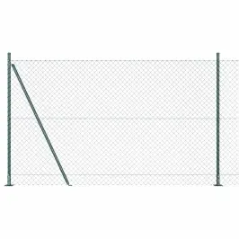 Ķēdes Žogs Ar Stabiem Zaļa 1.5 X 10 M Tērauds Vidaxl