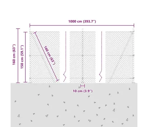 Aiapost Roheline 10 X 1,5 M (40 X 40 Mm Mesh) Terased Ja Pvc