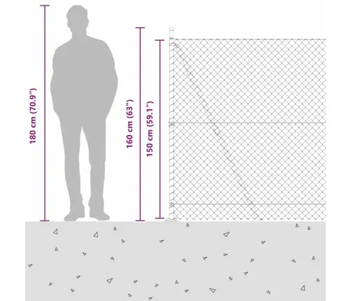 Aiapost Roheline 10 X 1,5 M (40 X 40 Mm Mesh) Terased Ja Pvc