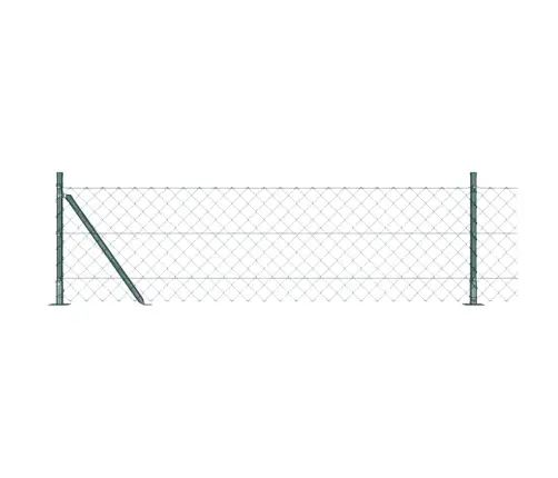 Žoga Stabu Komplekts Sudraba 10 M X 0.4 M Cinkots Tērauds Vidaxl