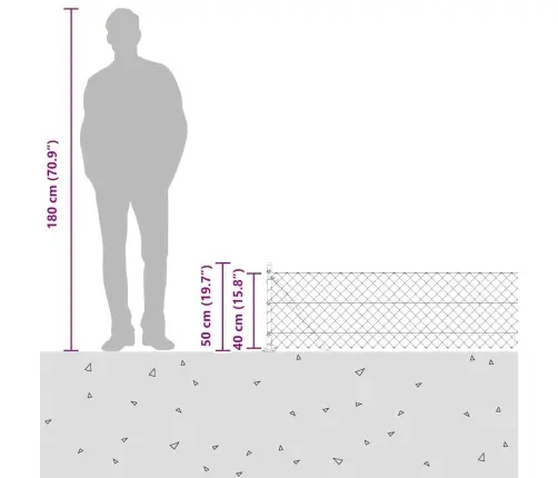 Žoga Stabu Komplekts Sudraba 10 M X 0.4 M Cinkots Tērauds Vidaxl