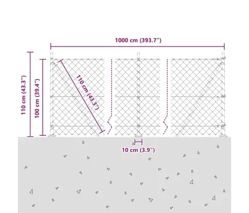 Ahela Link Aed Postidega Roheline 1 X 10 M Teras
