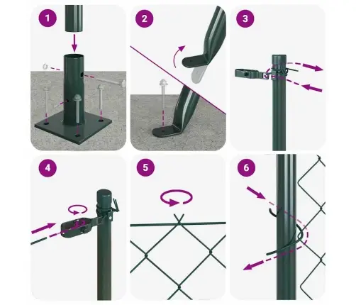 Aiapost Roheline 10 X 1,2 M (60 X 60 Mm Võrku) Terased Ja Pvc