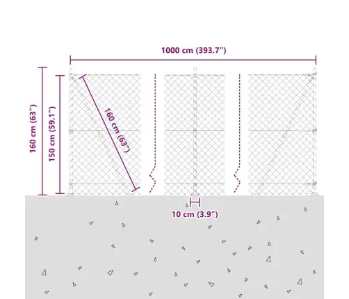Žoga Stabu Komplekts Sudraba 10 X 1.5 M Cinkots Tērauds Vidaxl
