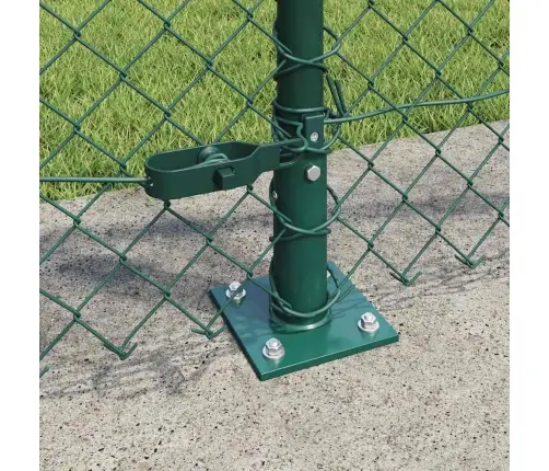 Grandinės Ryšio Tvora Su Stulpais Žalia 0.8 X 25 M Plienas Grandinės Ryšio Tvora Su Stulpais Žalia 0.8 X 25 M Plienas