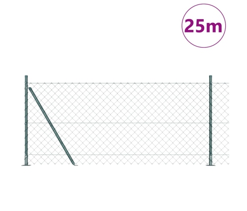 Grandinės Ryšio Tvora Su Stulpais Žalia 1 X 25 M Plienas