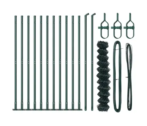 Žoga Stabu Komplekts Sudraba 25 X 1.2 M Cinkots Tērauds Vidaxl