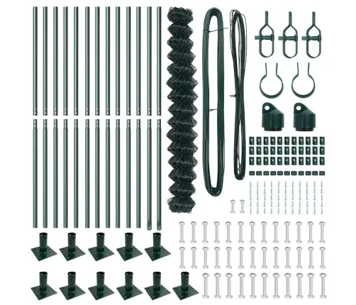 Žoga Stabu Komplekts Sudraba 25 X 1.4 M Cinkots Tērauds Vidaxl