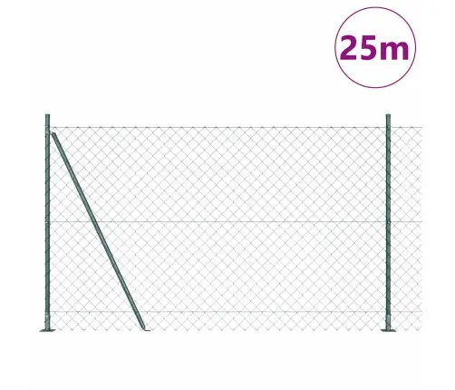 Žoga Stabu Komplekts Sudraba 25 X 1.4 M Cinkots Tērauds Vidaxl