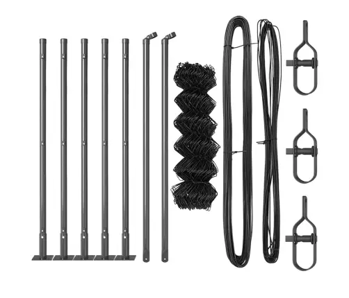 Žoga Stabu Komplekts Sudraba 10 X 0.6 M Cinkots Tērauds Vidaxl
