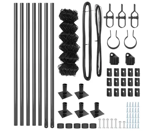 Žoga Stabu Komplekts Sudraba 10 X 0.6 M Cinkots Tērauds Vidaxl