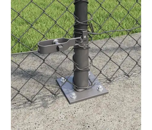 Žoga Stabu Komplekts Sudraba 10 X 1.5 M Cinkots Tērauds Vidaxl