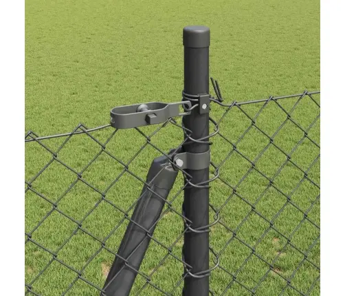 Žoga Stabu Komplekts Sudraba 10 X 1.6 M Cinkots Tērauds Vidaxl