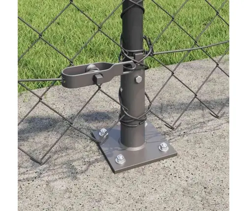 Žoga Stabu Komplekts Sudraba 10 X 0.6 M Cinkots Tērauds Vidaxl