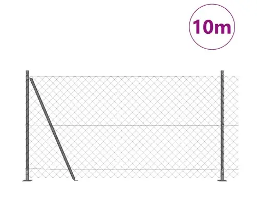 Žoga Stabu Komplekts Sudraba 10 X 1.2 M Cinkots Tērauds Vidaxl