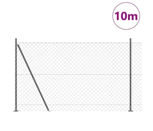 Žoga Stabu Komplekts Sudraba 10 X 1.4 M Cinkots Tērauds Vidaxl