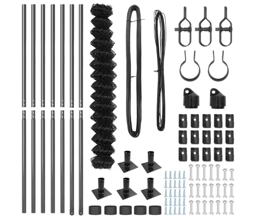 Žoga Stabu Komplekts Sudraba 10 X 1.6 M Cinkots Tērauds Vidaxl